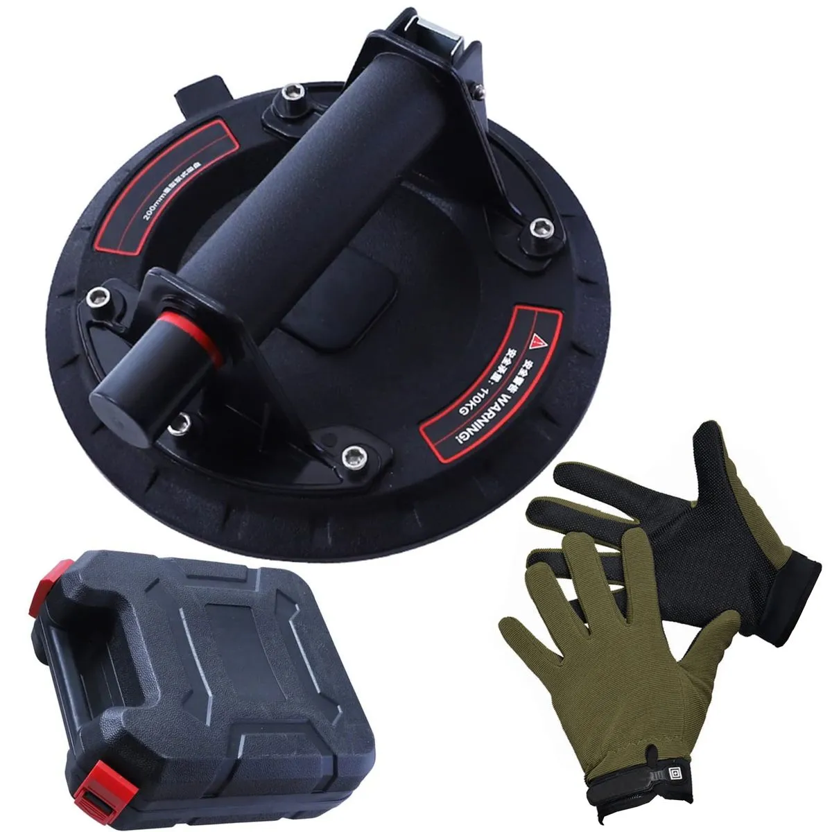 Heavy Duty Air Pump Vacuum Suction Cup Tile & Glass Lifter With Bag & Glove