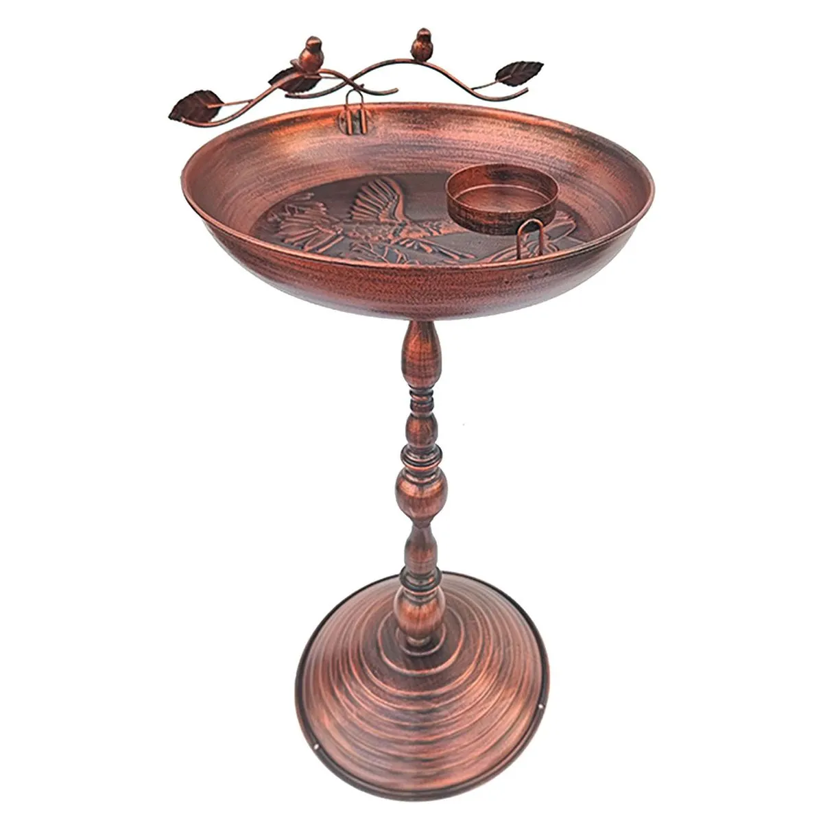 Metal Bird Bath For Garden,Vintage Freestanding Birdbaths & Supports - Red