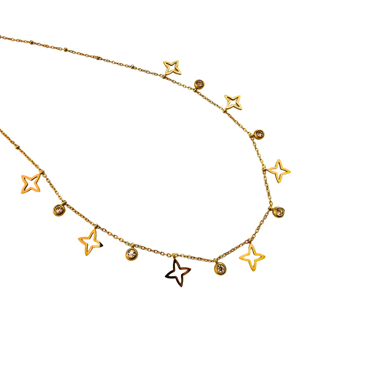 Gold Charms Stainless Steel Necklace