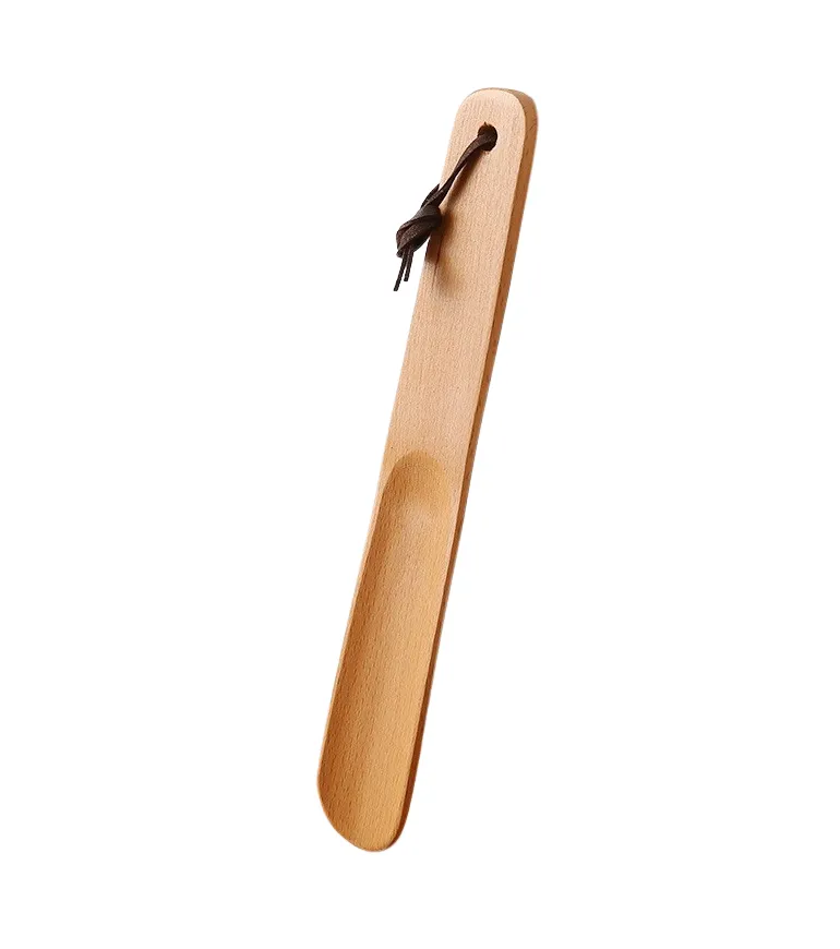 Medium-Handle Shoehorn - Beech Wood - with Rope - 26cm - by EMPORIUM