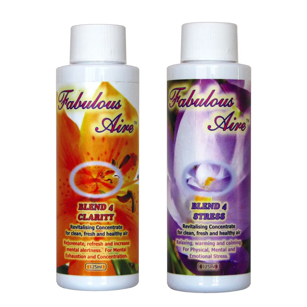 Fabulous Aire Fragrance / Air Purifiers/Humidiers set of 2 (125ml) - Clarity  & Stress