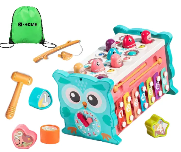 X-HOME Kids Toddler Activity Cube - Montessori Busy Box & Fun Bag - Green