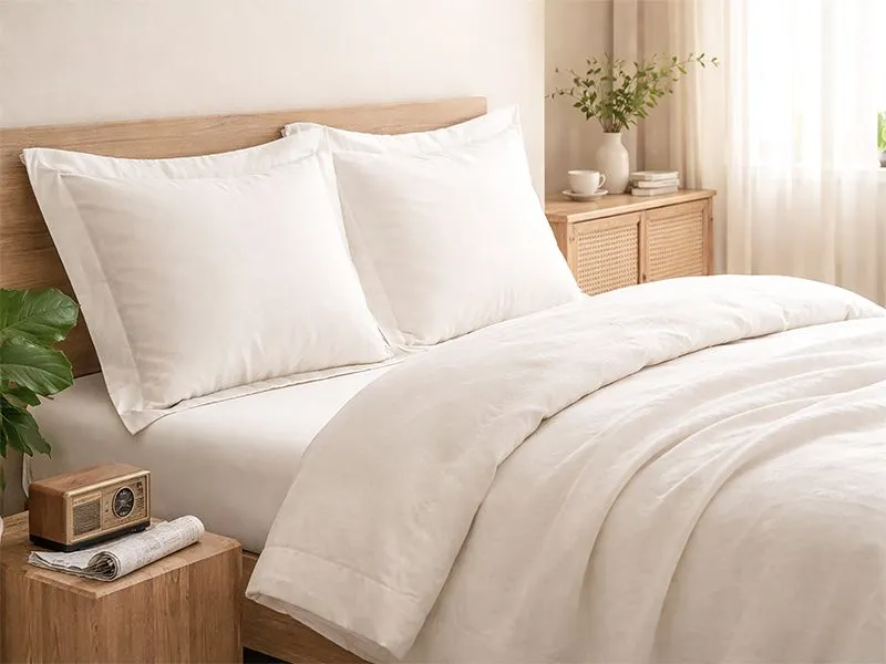 Premium Collection Soft Feel Oxford Pillow Cover Set - Optical White