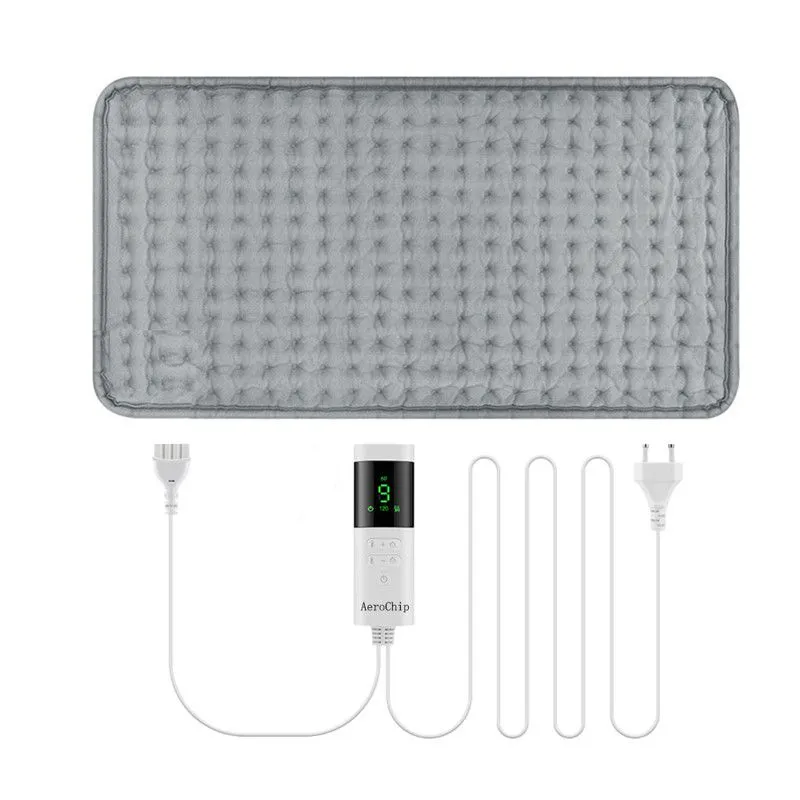 Electric Heating Pad with Temperature Control Timer 30x60cm -Grey