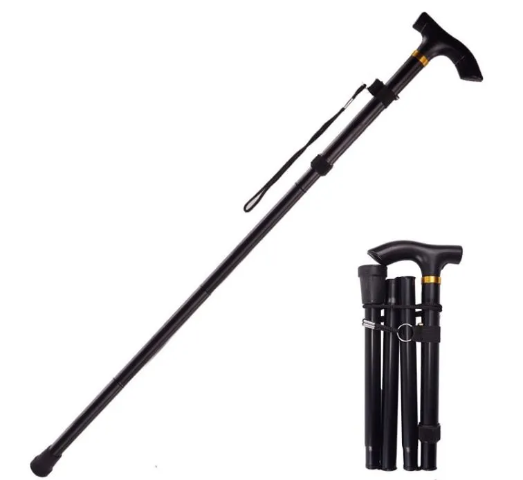 Camping Hiking walking Stick Folding - Black