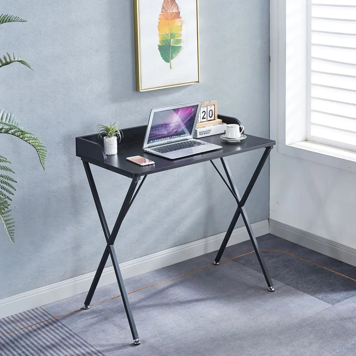 Computer Workstation Office Desk Study Work Desk Gaming Desk Writing Table - Black