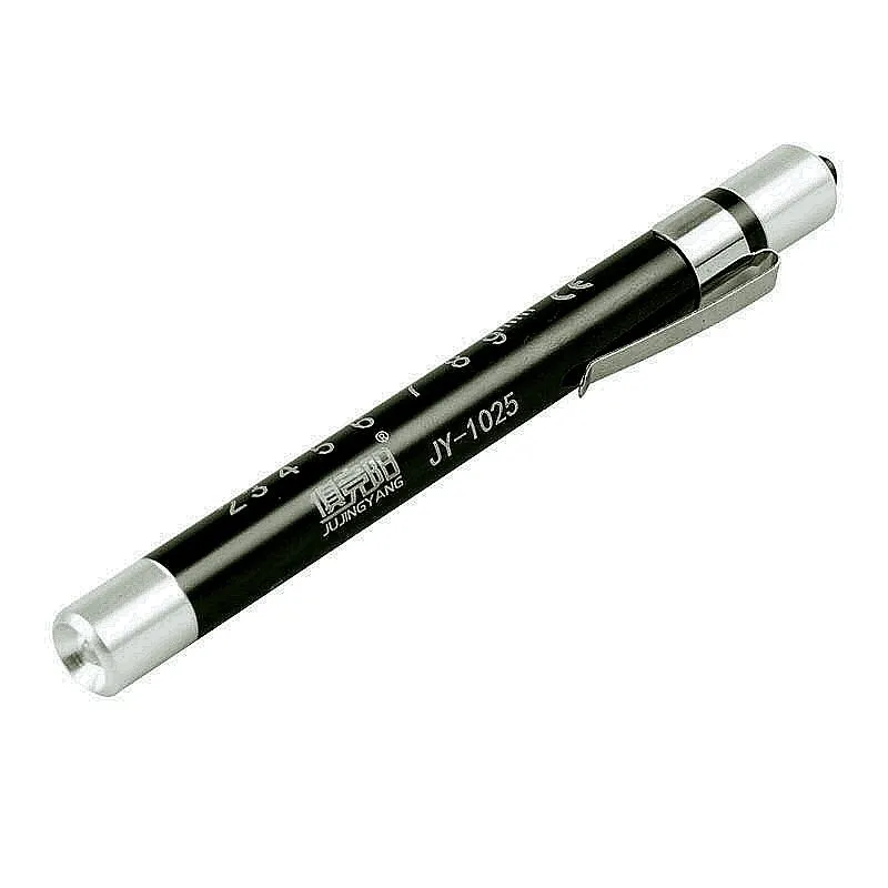 Professional Pupil Torch With Gauge - Lightpen with White/Yellow light - Black