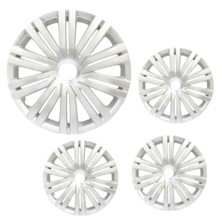 15" Wheel Hub Caps Compatible with VW Polo - Set of 4 - Silver