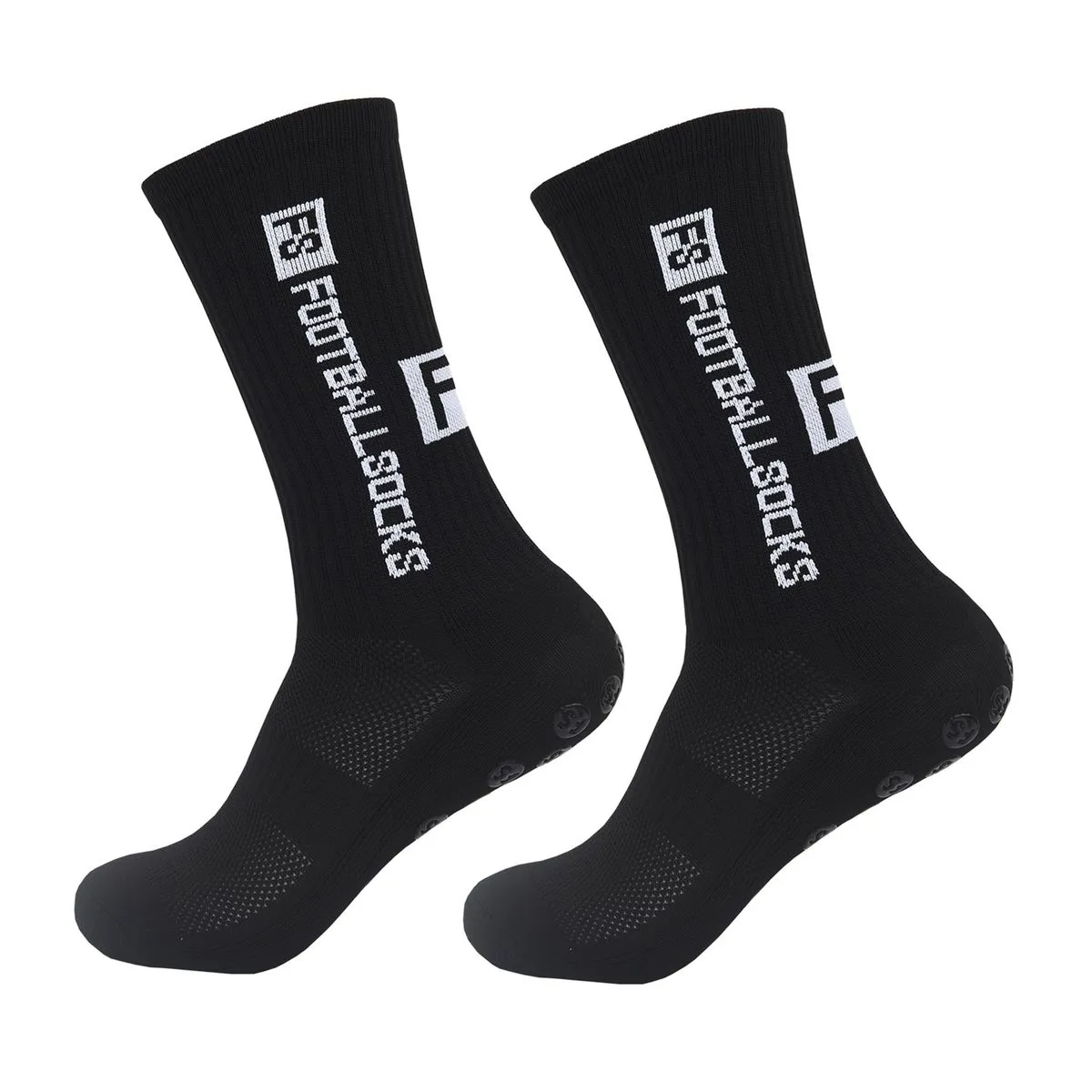 Football Anti-slip Socks for Adult Men Athletic Socks crew neck high socks - Black