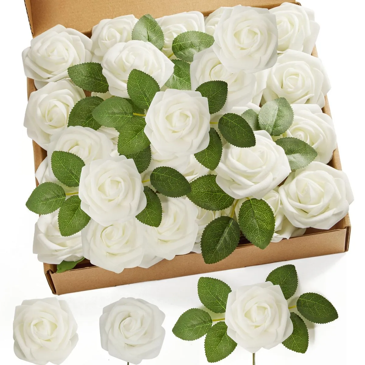 Chenshia 50Pc Artificial Roses Soft Foam DIY Wedding Bouqet Party Decor
