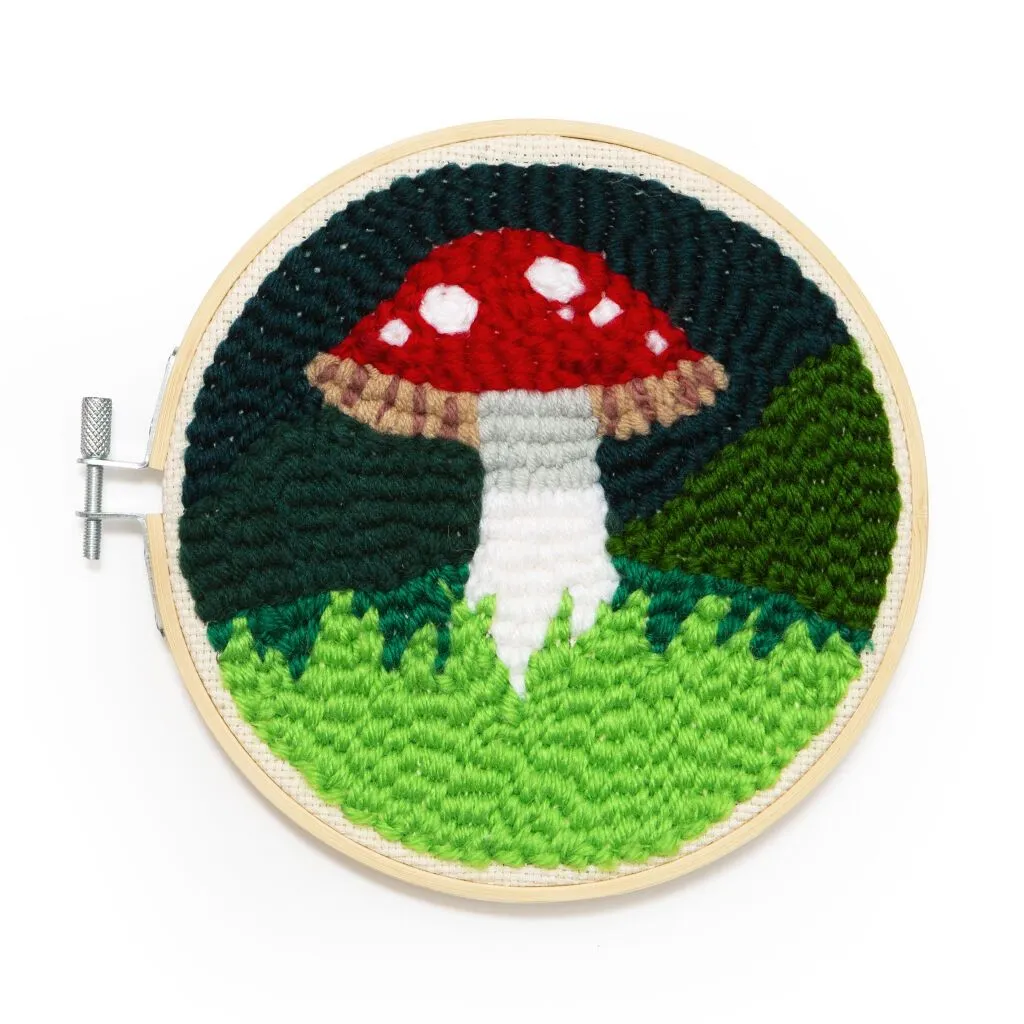 Mushroom Punch Needle (Rug Hooking) Embroidery Kit