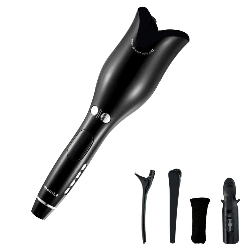 Automatic Ceramic Rotating Hair Iron Curler - Black
