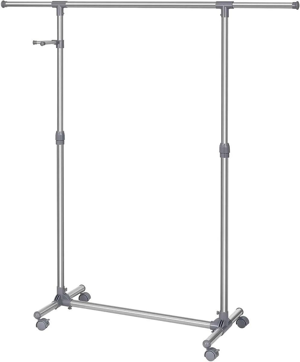 LASA Garment Rack Clothes Stand Adjustable Hanging Rail with Casters