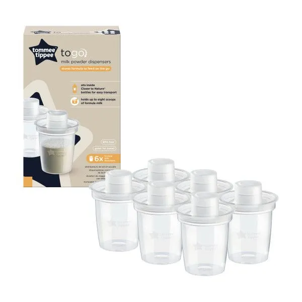 Tommee Tippee - To Go Milk Powder Dispensers - Pack of 6