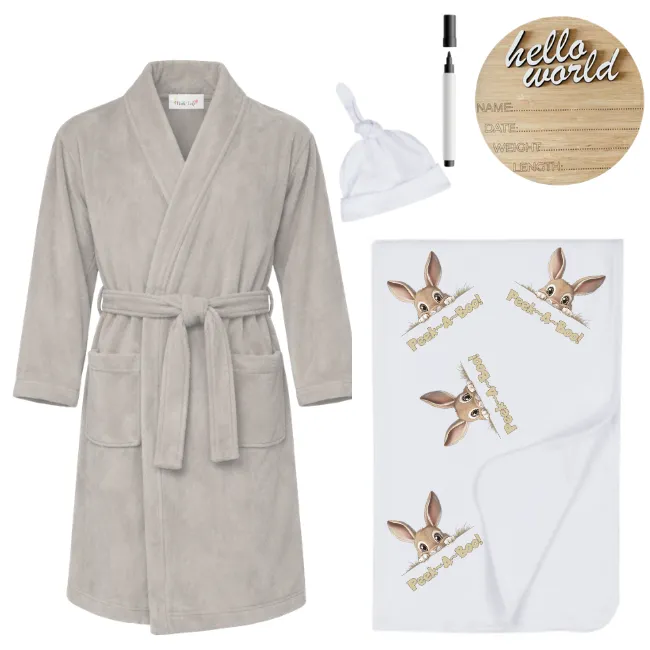 Hospital Set-Mom&Me-Winter Gown, Swaddle & Birth Ann-Stone-PEEK A BOO