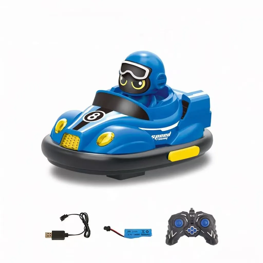 Remote Control Car Toys Set Electronic Bump & Pop-up Game - Single Blue