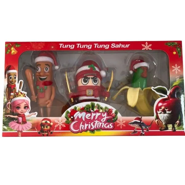 3-Pack Italian Brain Rot Figurines - Christmas Edition