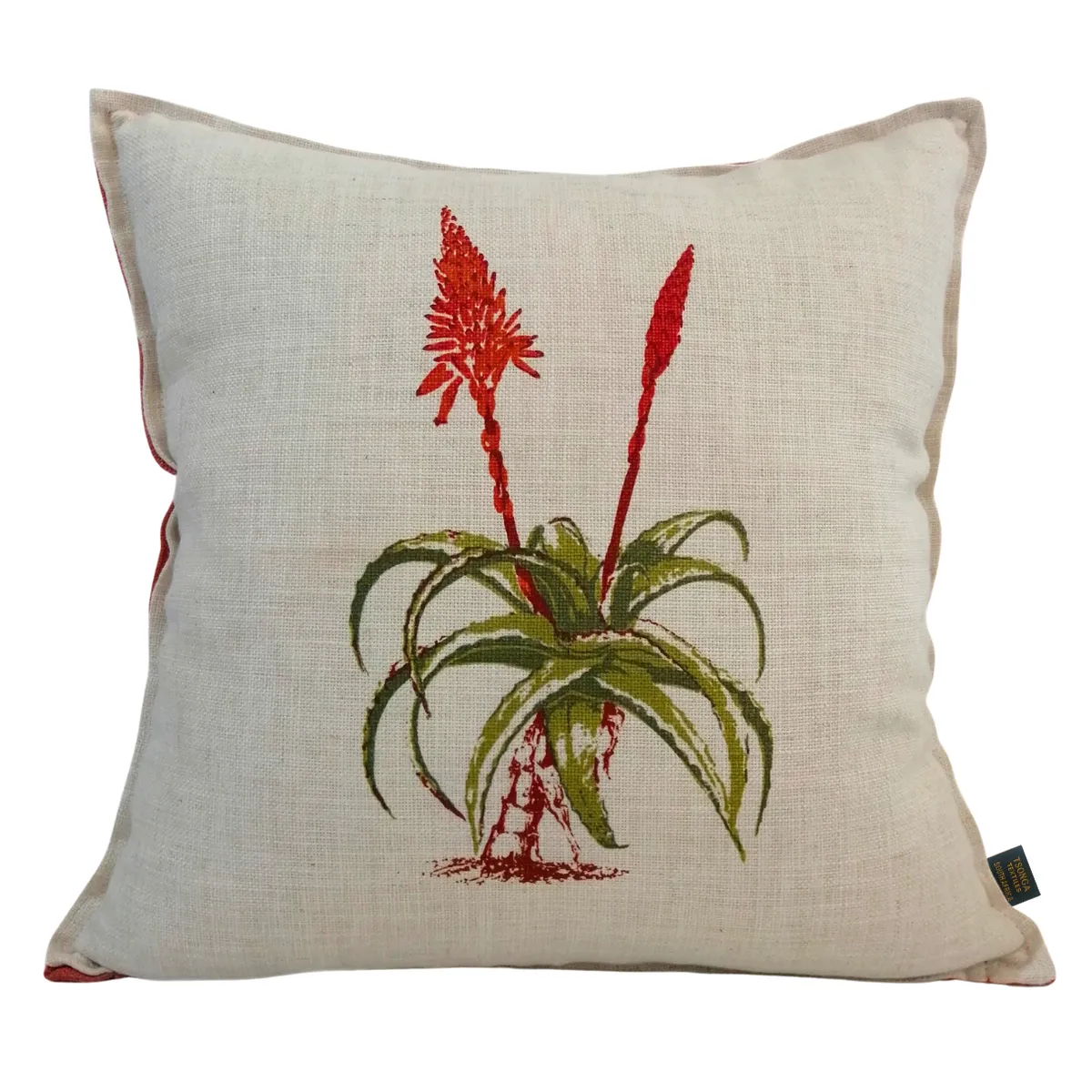 Aloe Flower Scatter Cushion Pillow Cover - Rust