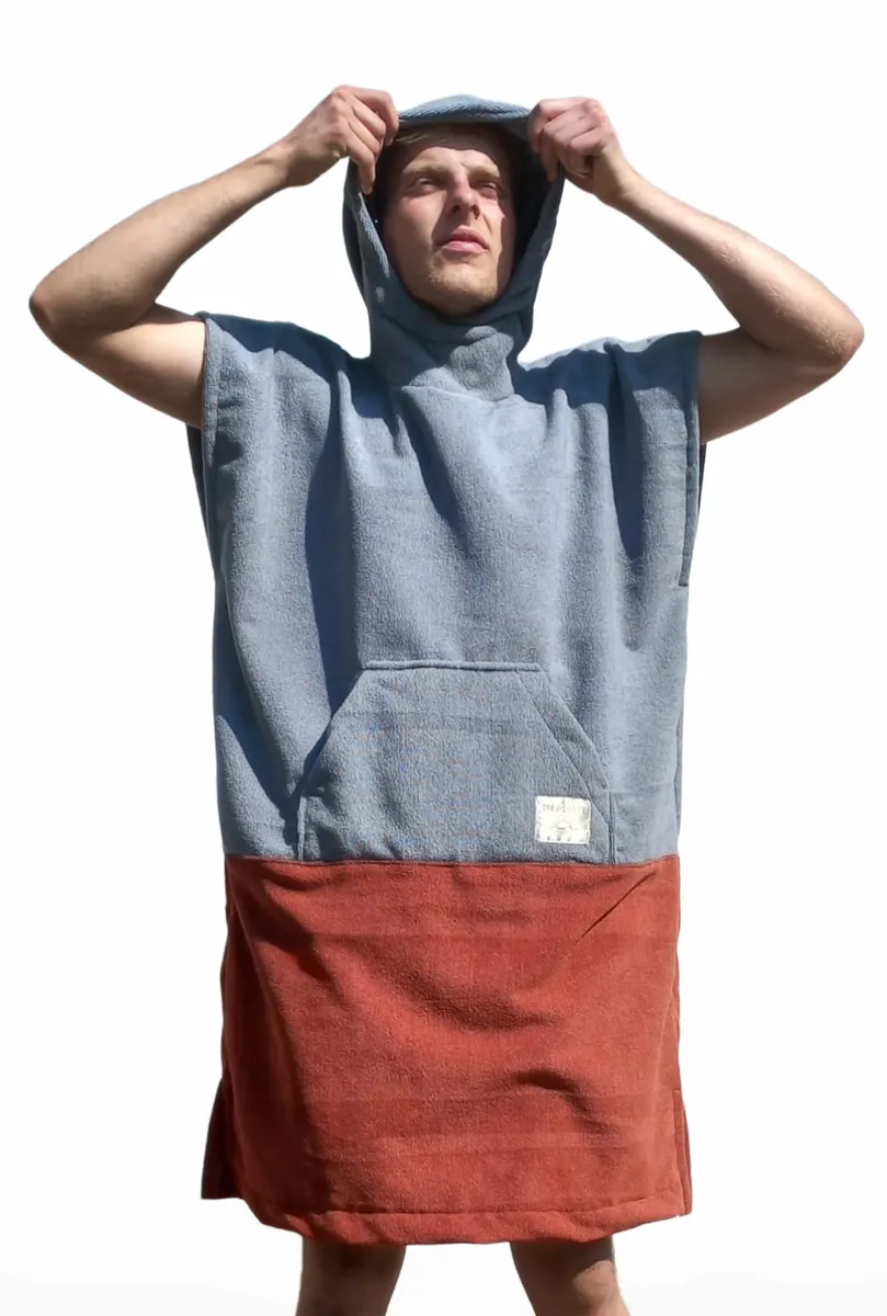 Strandloper Unisex Microfiber Changing Poncho - Grey, Brown