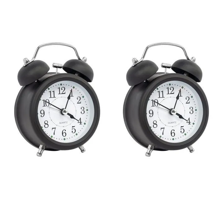 Twin Bell Alarm Clock Battery Operated 2 PACK
