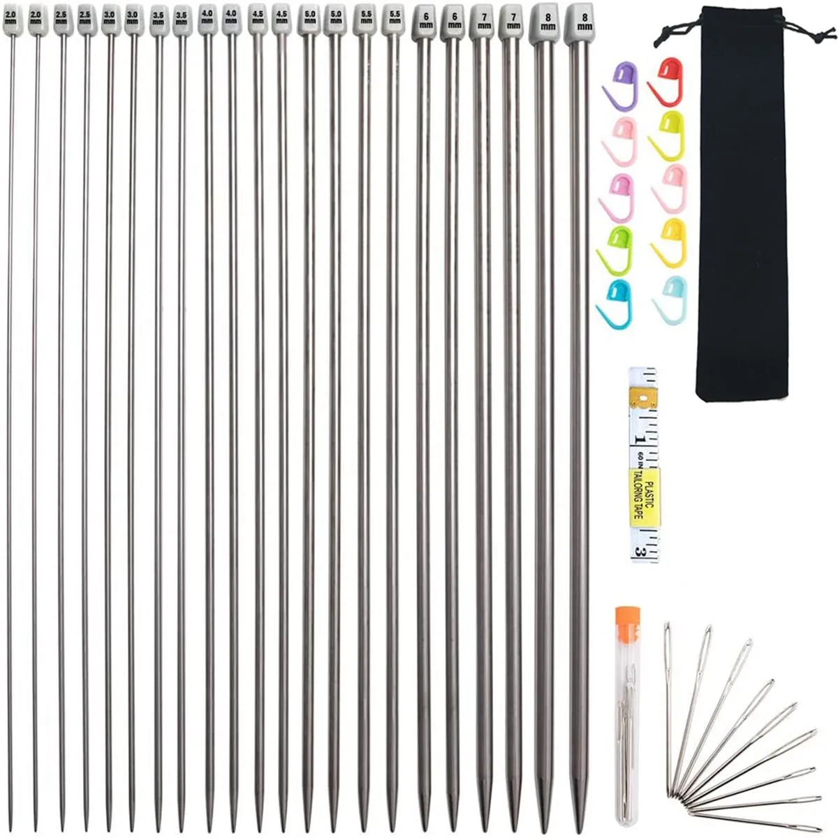 Knitting Needles Set – 11 Sizes Needles For Knitting Perfect Hand Knitting