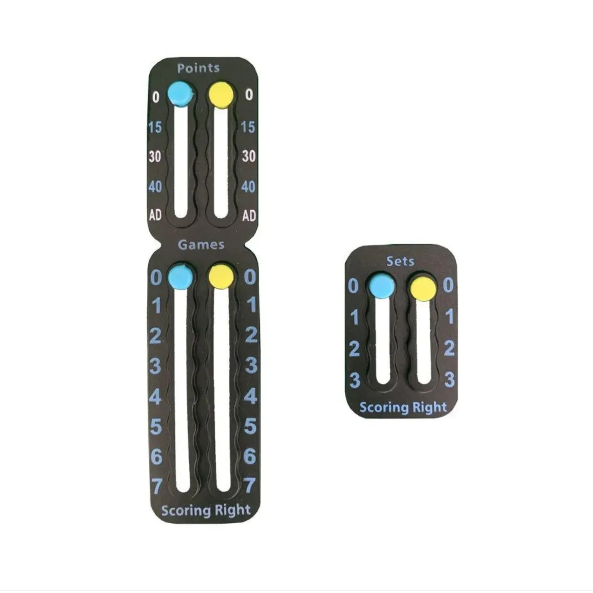 Portable Tennis Score Counter - Handheld Match Score Keeper - Black