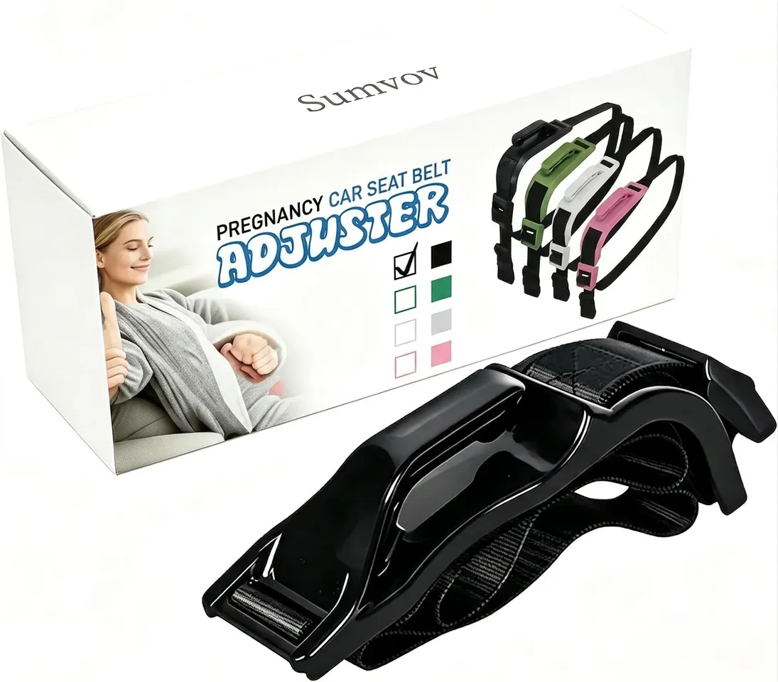 Pregnancy Seat Belt Adjuster, Comfort Pad for Pregnant Women - Black