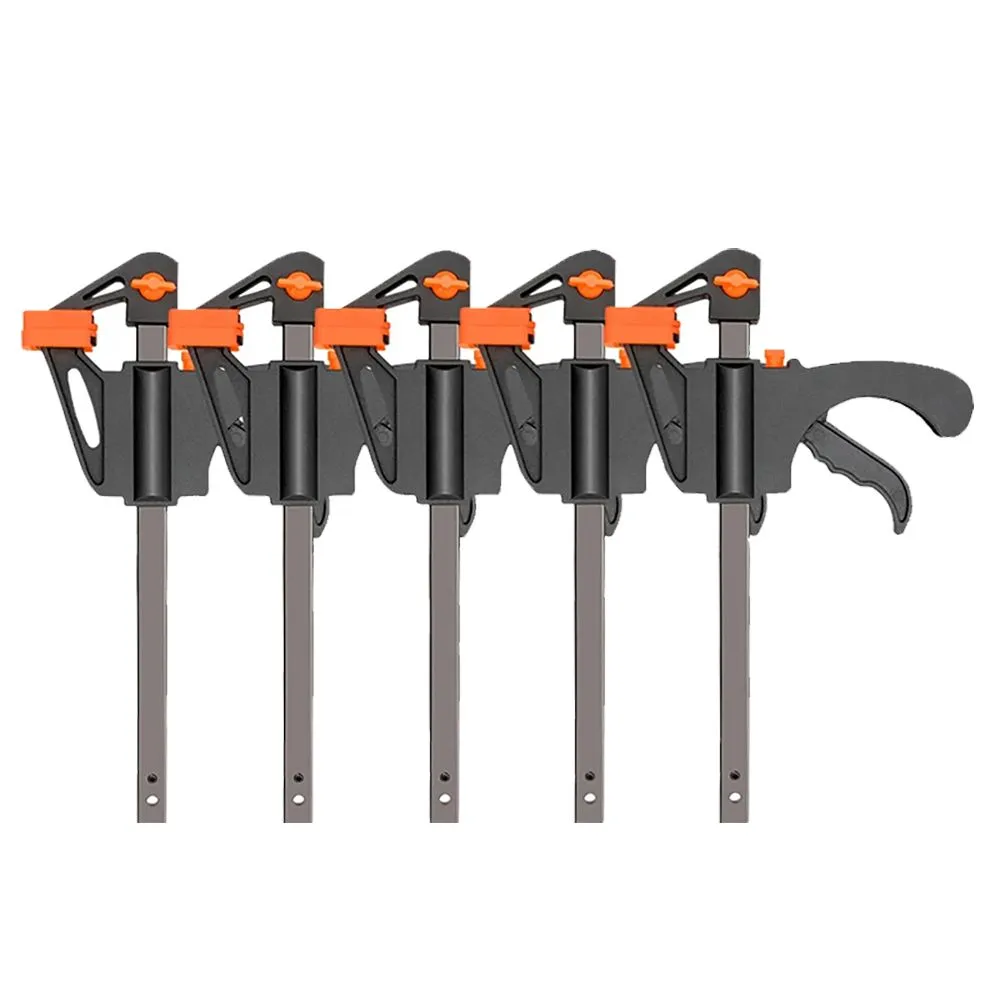 5Pieces 4-inch wooden clamp with adjustable clamping and strong F clamp