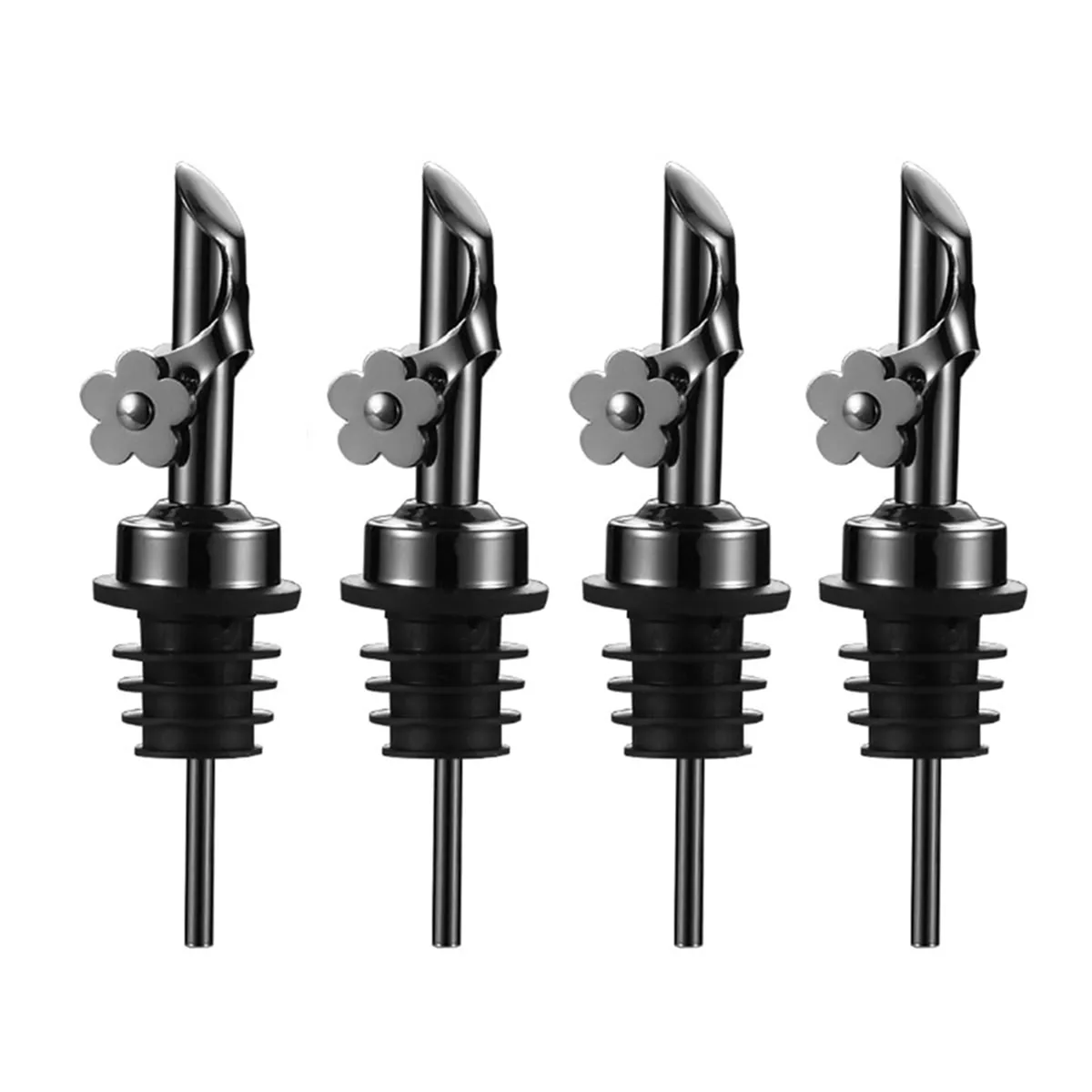 4 Pcs Olive Oil Dispenser Spout Oil Pour Spouts Black