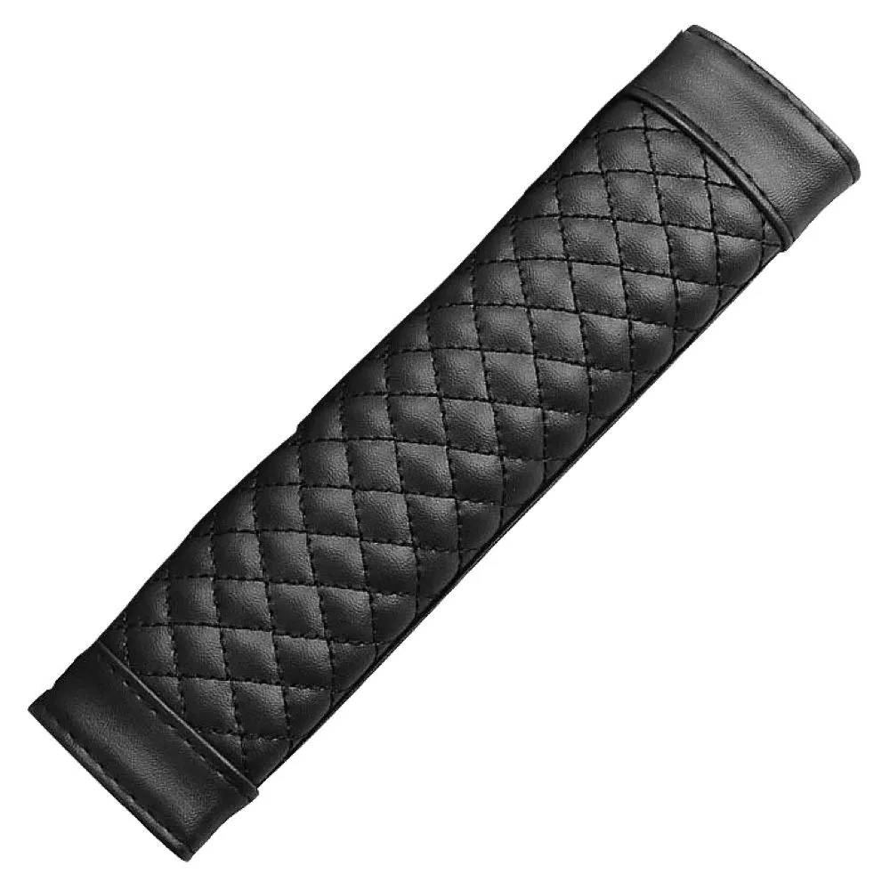 Automotive Leather Safety Wear Resistant Seat Belt Pad -23cm - Black