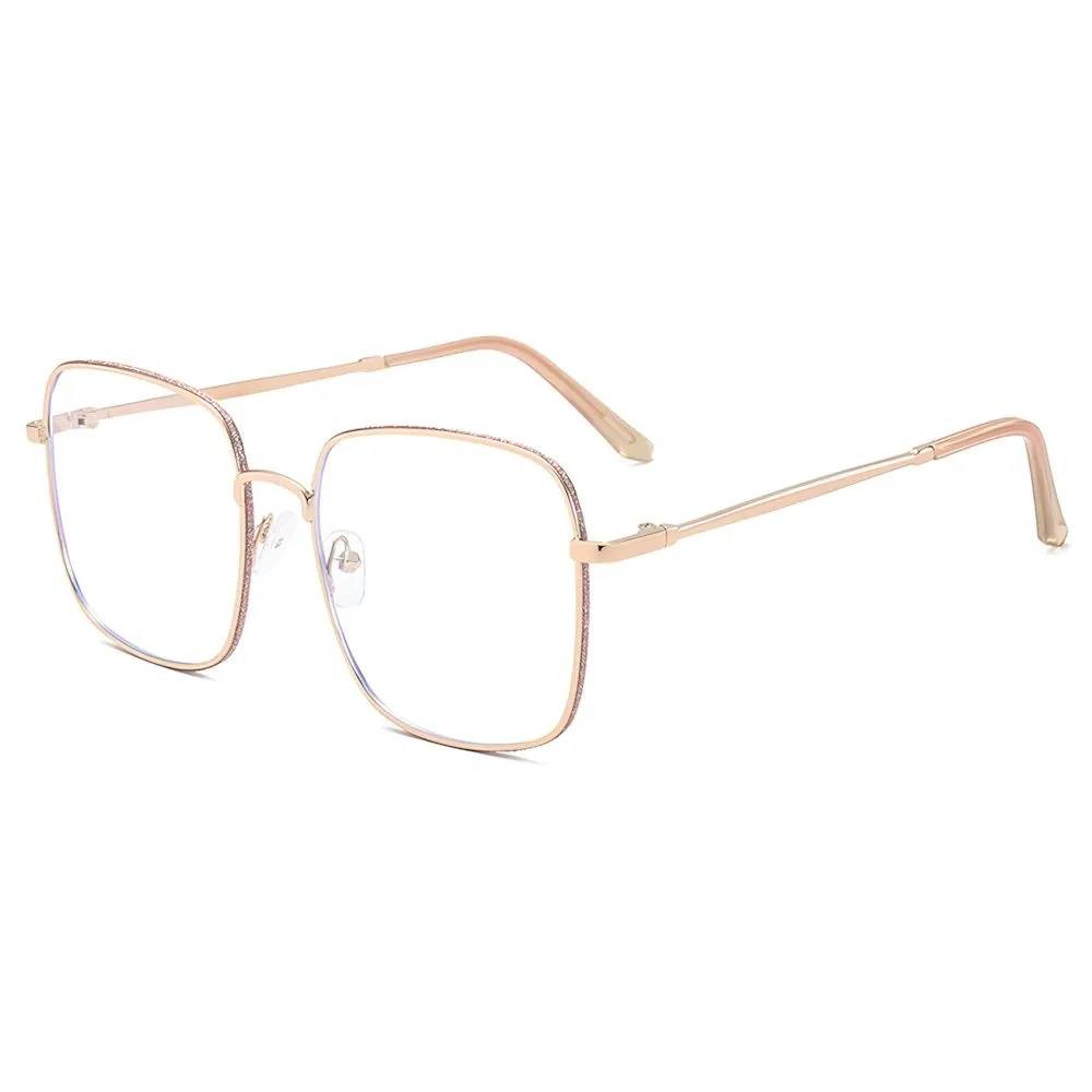 Women's Blue Light Blocking Glasses,Anti-Glare UV Filter Retro,Matal Frame