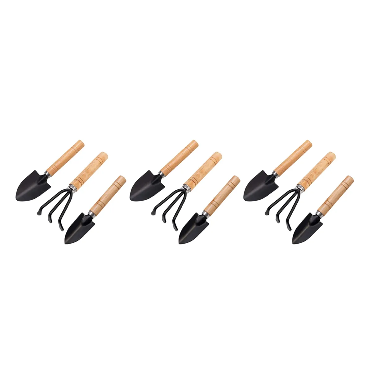 Set Of 3 Mini Garden Tool Hand Planting Tools Small Shovel Rake Spade