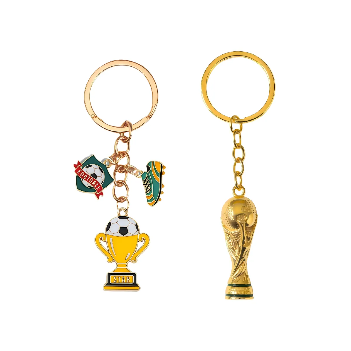 2 Pack 2026 World Cup Football Keychain Trophy Design Soccer Souvenir