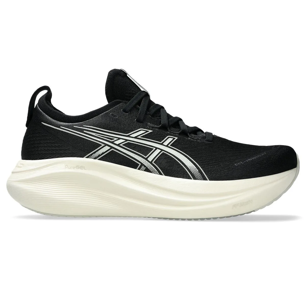 Asics Men's Gel-Nimbus 27 Wide Road Running Shoes - Black/Lake Grey