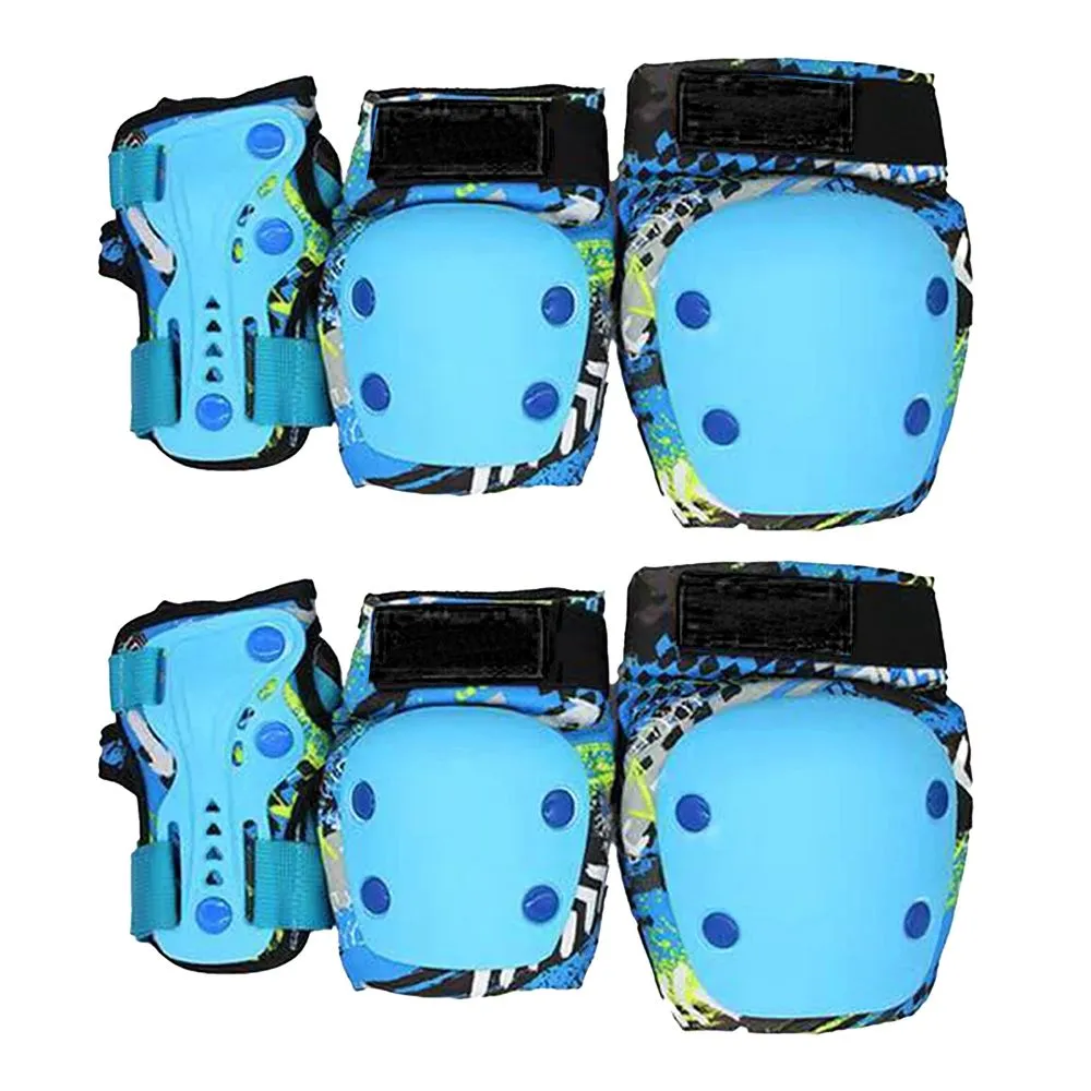 6-in-1 Thickening Adjustable Sports Protective Gear Kit for Kids - Blue