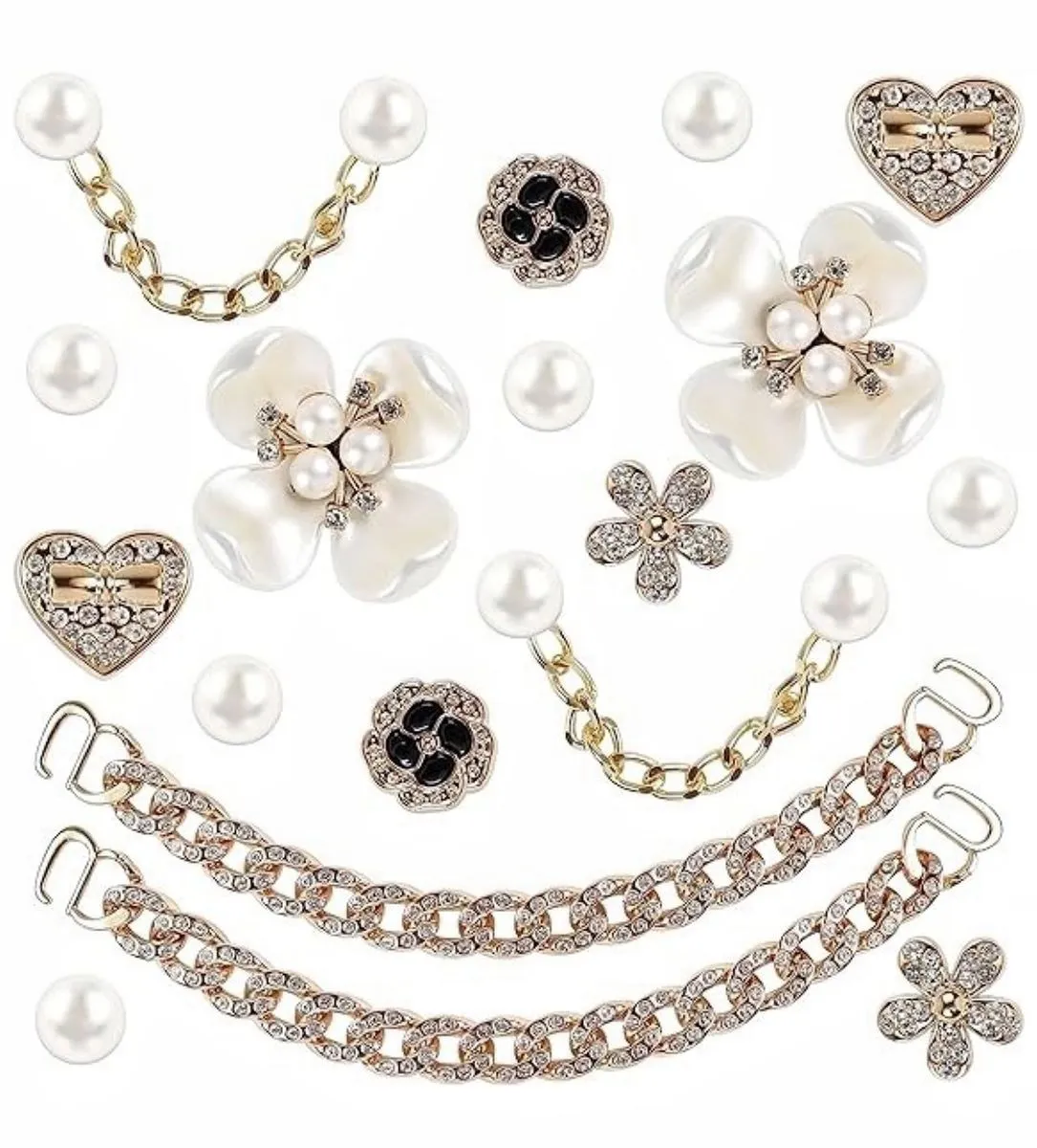Shoe Charms, Flower Pearl Clog Shoes/ Bag DIY Accessories For Women