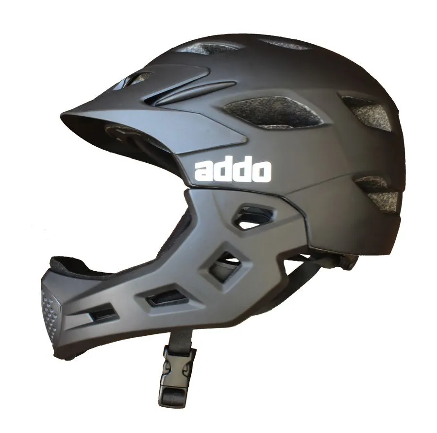 Addo Runtrack Youth Full Face Cycling Helmet - Matte Black