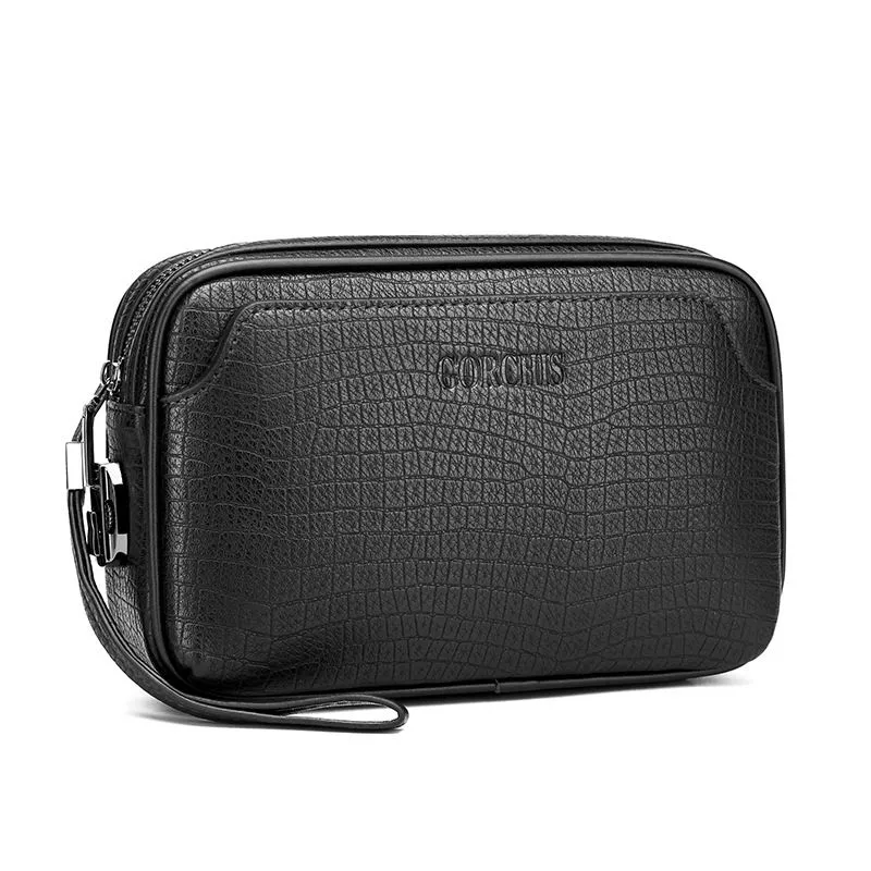 Men's Clutch Bag Combination Lock Anti-theft Clutch Bag - Black