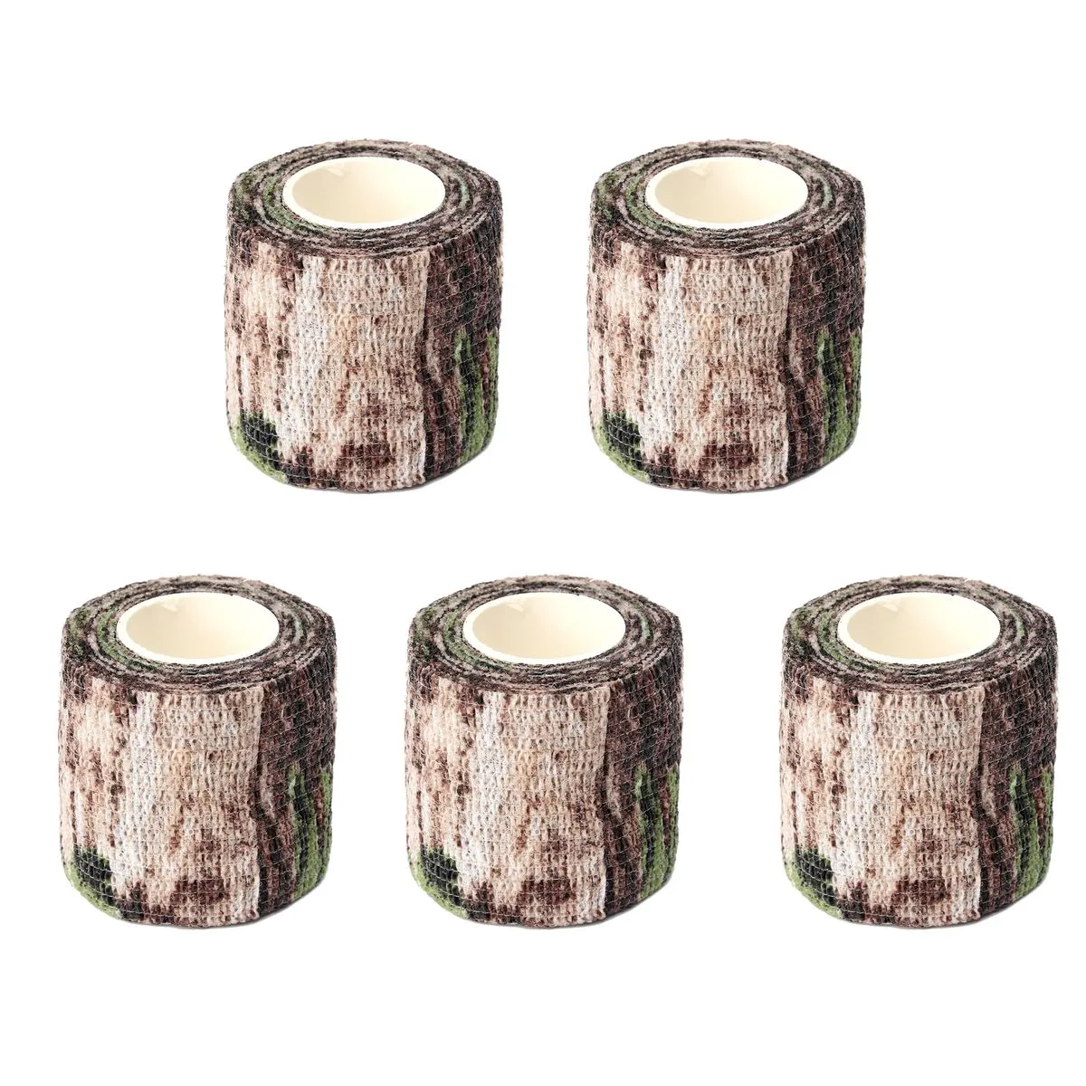 4.5m x 5cm Outdoor Elastic Camouflage Tape 5 Rolls Set for Hunting Rifle - Dead woods