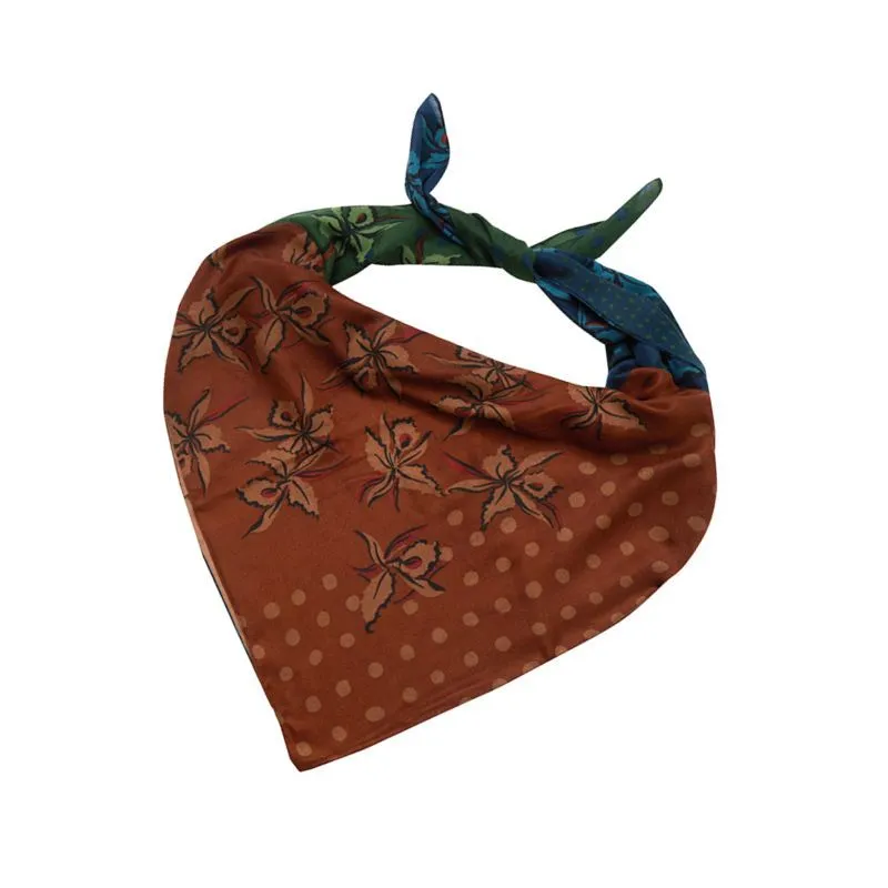 Scarf - Large Square - Two Tone Leaves