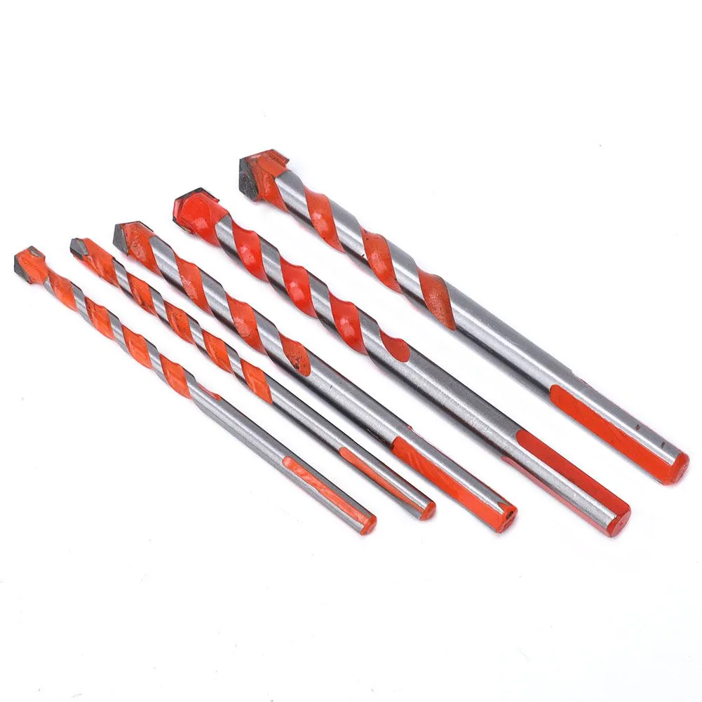 Drill Bits Set 5Pcs 6-12mm for Wood Wall, Alloy Tip