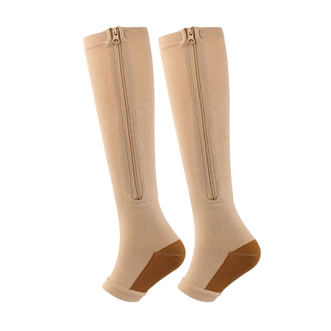 Open Toe Zip Compression Socks