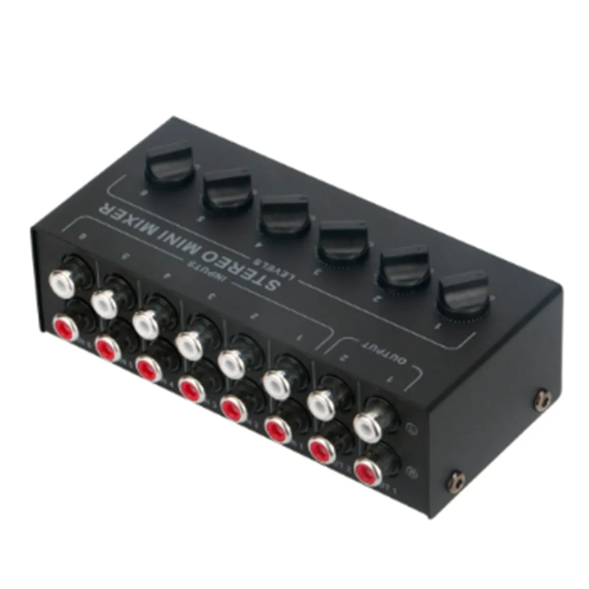 6 Channels Passive Stereo Mixer Mini Audio Mixer for Live Studio