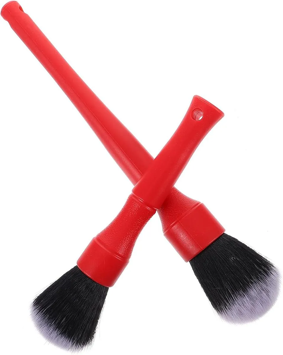 2 Pcs Car Detailing Brush Set with Ultra-Soft Bristles for Auto Interior