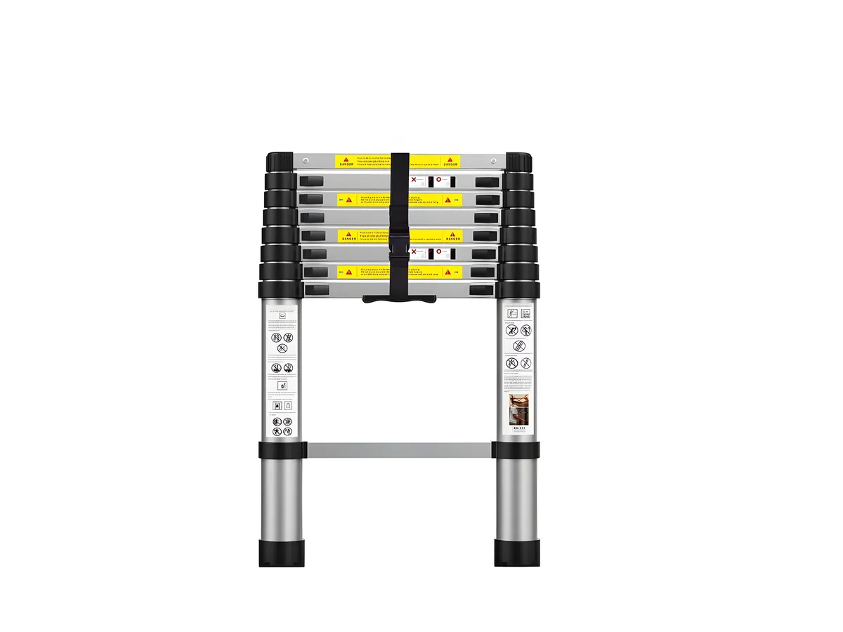 Outdoor Aluminum Compact Ladder, Heavy Duty Folding Telescopic Ladders - 2.7M
