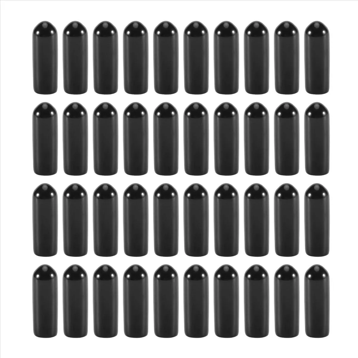 100Pieces Rubber End Caps 4Mm ID PVC Round Tube Bolt Cap Cover Black