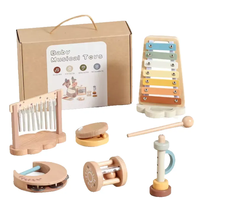 Baby Wooden Musical Instrument Toy Set - 7 Piece
