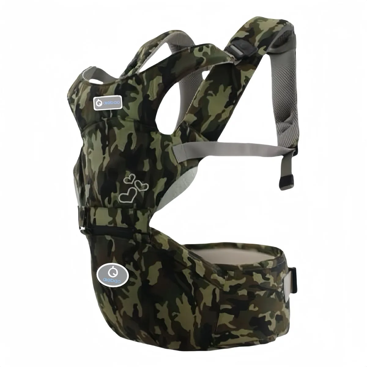 Ergonomic Baby Carrier with Hip Seat, Newborn to Toddler Baby Sling Carrier - Black, Grey