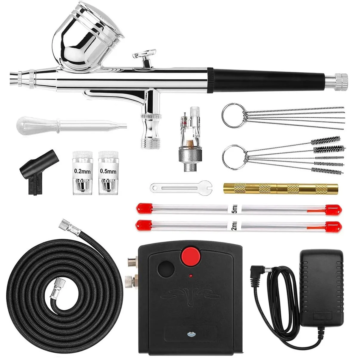 Compressor Kit with Airbrush & Cleaning Kit-Mini for Painting