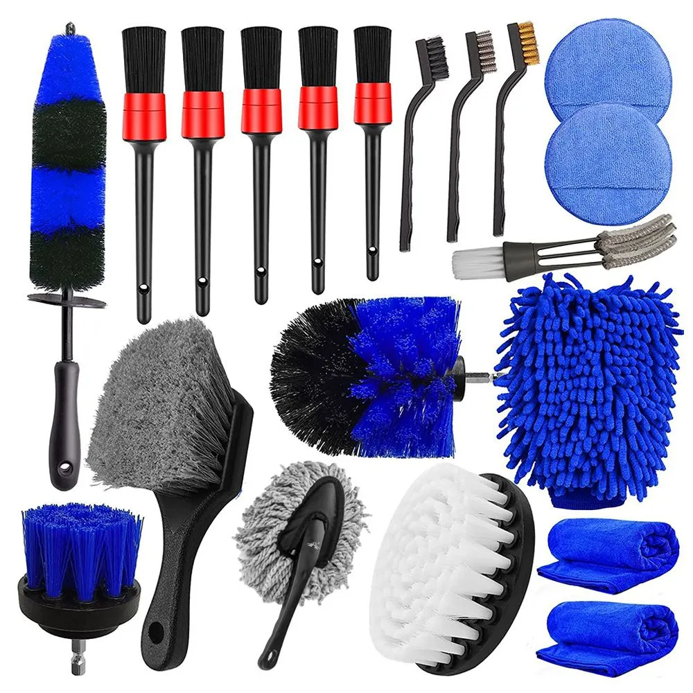 Auto Detailing Brushes Set for Car Interior Exterior Cleaning - 20 Pieces